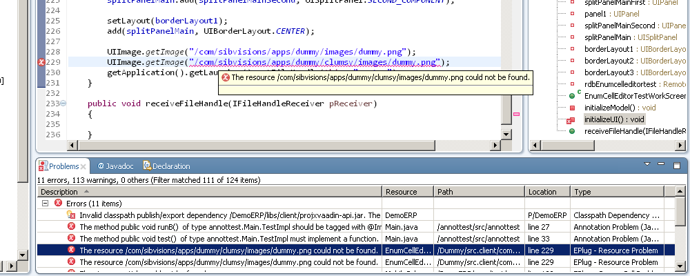 Compile time checks of resources.